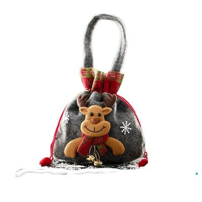 Bolso de muñeca de muñeco de nieve 3D con mango de Santa Elk OEM / ODM Bolso de dulces de Navidad aceptable