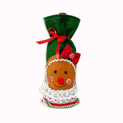 Botella de vino de Navidad Cubiertas Bolsa Muñeco de nieve Papá Noel Champagne Cubierta de botella Manga Feliz año de Navidad Decoraciones de mesa