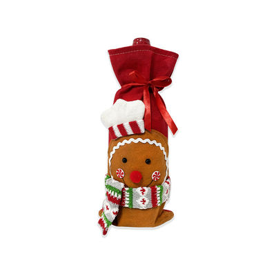 Botella de vino de Navidad Cubiertas Bolsa Muñeco de nieve Papá Noel Champagne Cubierta de botella Manga Feliz año de Navidad Decoraciones de mesa