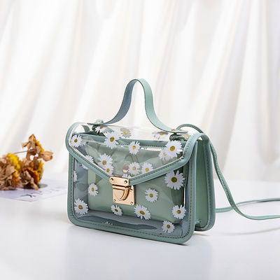 Pequeña Daisy PVC Verano Modelos coreanos transparentes Telefono celular de jalea Bolsa de Tote personalizada