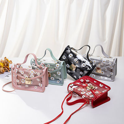 Pequeña Daisy PVC Verano Modelos coreanos transparentes Telefono celular de jalea Bolsa de Tote personalizada
