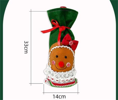 Botella de vino de Navidad Cubiertas Bolsa Muñeco de nieve Papá Noel Champagne Cubierta de botella Manga Feliz año de Navidad Decoraciones de mesa