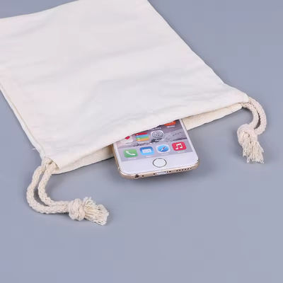 Algodón orgánico muselina doble de compras lienzo de la cuerda de dibujo bolso de polvo de bolso para el calzado de bolso Logotipo personalizado