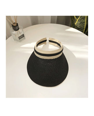 Sombrero de visera de ocio de la playa del sol en diseño de paja de tejido coreano para actividades al aire libre de verano