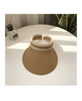 Sombrero de visera de ocio de la playa del sol en diseño de paja de tejido coreano para actividades al aire libre de verano