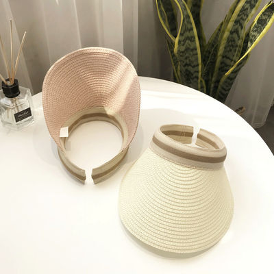 Sombrero de visera de ocio de la playa del sol en diseño de paja de tejido coreano para actividades al aire libre de verano