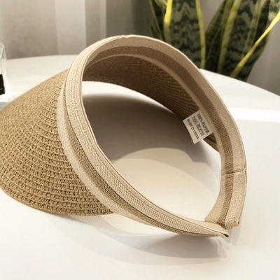 Sombrero de visera de ocio de la playa del sol en diseño de paja de tejido coreano para actividades al aire libre de verano
