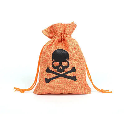 Bolsa de regalo de calabaza 9 * 12cm Festival de naranja de Halloween de cuerda de dibujo de material de rebanada