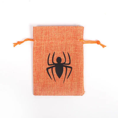 Bolsa de regalo de calabaza 9 * 12cm Festival de naranja de Halloween de cuerda de dibujo de material de rebanada