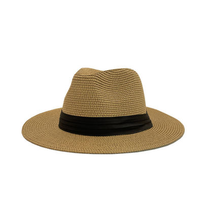 Sombrero de playa de protección solar de material de paja de Panamá tamaño adulto 56-58cm ideal para hombres y mujeres