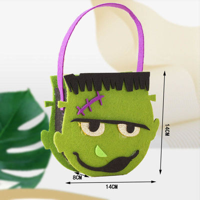 Bolsa de Halloween sin tejido con decoración de tela de feltro de calabaza fantasma