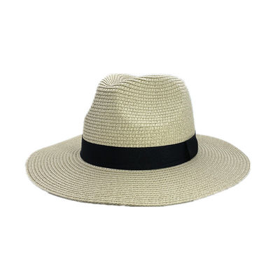 Sombrero de playa de protección solar de material de paja de Panamá tamaño adulto 56-58cm ideal para hombres y mujeres