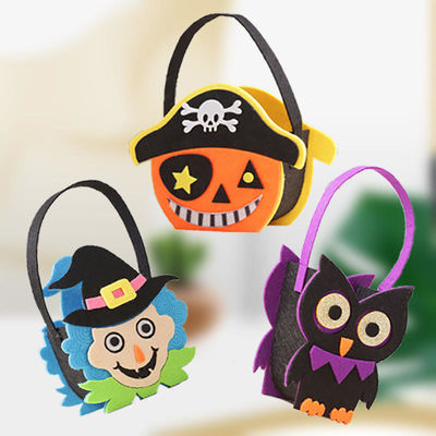 Bolsa de Halloween sin tejido con decoración de tela de feltro de calabaza fantasma