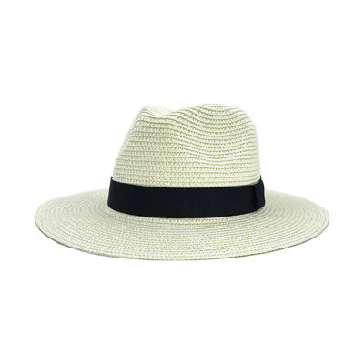 Sombrero de playa de protección solar de material de paja de Panamá tamaño adulto 56-58cm ideal para hombres y mujeres