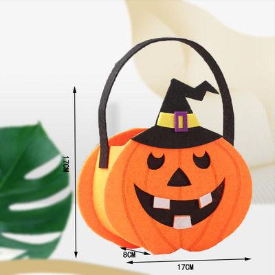 Bolsa de Halloween sin tejido con decoración de tela de feltro de calabaza fantasma