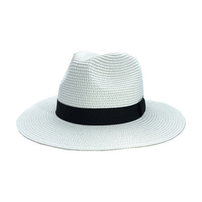 Sombrero de playa de protección solar de material de paja de Panamá tamaño adulto 56-58cm ideal para hombres y mujeres
