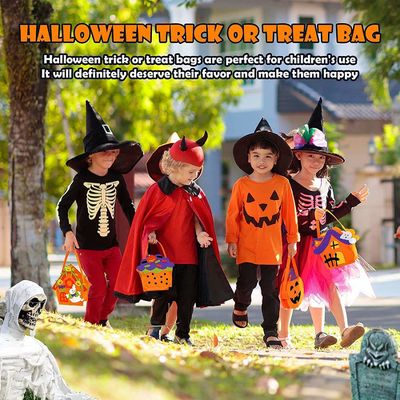 Bolsa de Halloween sin tejido con decoración de tela de feltro de calabaza fantasma