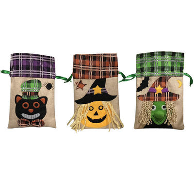 Bolso de dulces de Halloween de color personalizado con cuerda de tira Bolso de regalo creativo no tejido