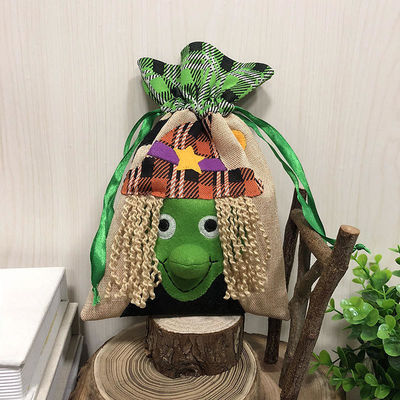 Bolso de dulces de Halloween de color personalizado con cuerda de tira Bolso de regalo creativo no tejido