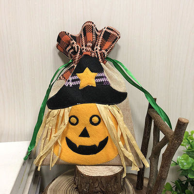 Bolso de dulces de Halloween de color personalizado con cuerda de tira Bolso de regalo creativo no tejido