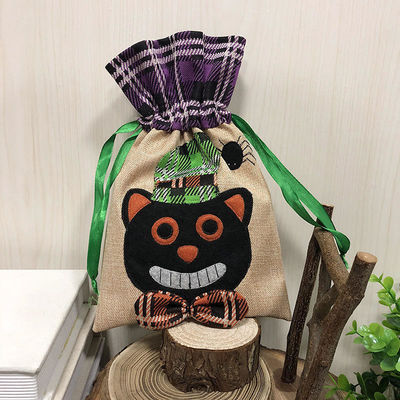 Bolso de dulces de Halloween de color personalizado con cuerda de tira Bolso de regalo creativo no tejido
