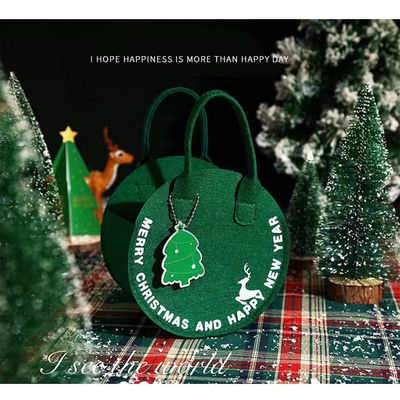 Bolso de Felt de Navidad de moda Bolso de compras de Papá Noel rojo con diseño de bolso de regalo redondo