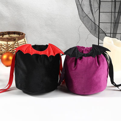 OEM/ODM aceptable Bolso de murciélago de Halloween con decoración de bolso de cuerdas y regalo de caramelo naranja