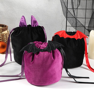 OEM/ODM aceptable Bolso de murciélago de Halloween con decoración de bolso de cuerdas y regalo de caramelo naranja