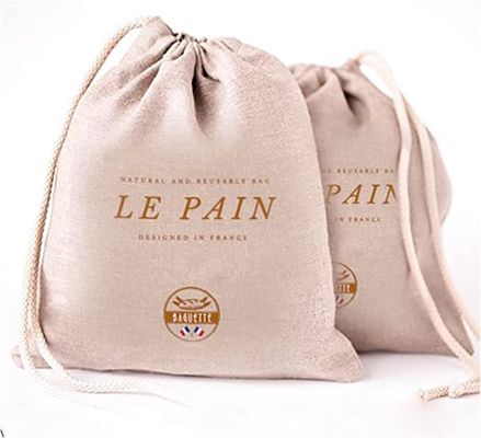 Bolso de algodón suave de lona de joyería con logotipo personalizado Impreso de cuerda de dibujo Embalaje cosmético