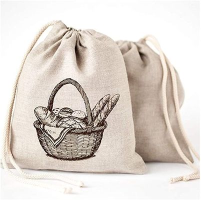 Bolso de algodón suave de lona de joyería con logotipo personalizado Impreso de cuerda de dibujo Embalaje cosmético