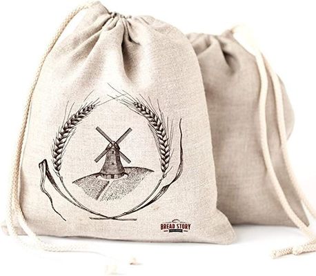 Bolso de algodón suave de lona de joyería con logotipo personalizado Impreso de cuerda de dibujo Embalaje cosmético