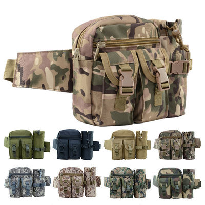 Color personalizado Oem Hombres Camo Tactical Fanny Pack Utilidad Bolsa de cintura con botella de agua