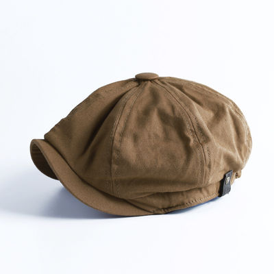 Sombrero masculino de primavera y otoño Boina de lana teñida sencilla con diseño octogonal retro de Inglaterra