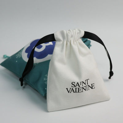 Bolso de algodón de color personalizado para embalaje de joyas personalizado 100% orgánico