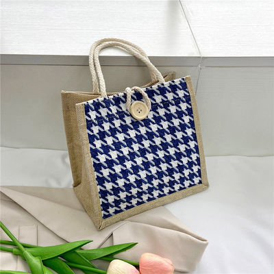 Estilo de embrague de lienzo ecológico de baja calidad reciclable simple regalo de Hessian Mini bolsas de yute