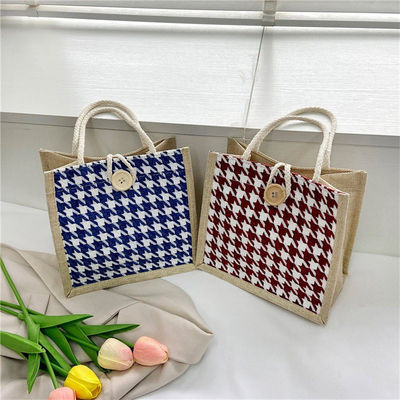 Estilo de embrague de lienzo ecológico de baja calidad reciclable simple regalo de Hessian Mini bolsas de yute