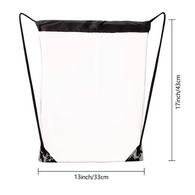 Comercialización de PVC impermeable Mochila transparente Bolsa de bolso de cuerda de tira con diseño impreso a medida