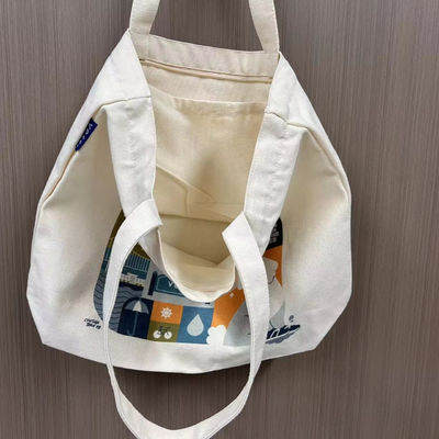El último estilo de moda de diseño de logotipo impreso personalizado Bolsa de algodón con cremallera y lienzo