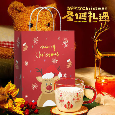Logotipo personalizado aceptado Bolsa de papel Kraft certificada FSC para compras de Navidad sostenibles