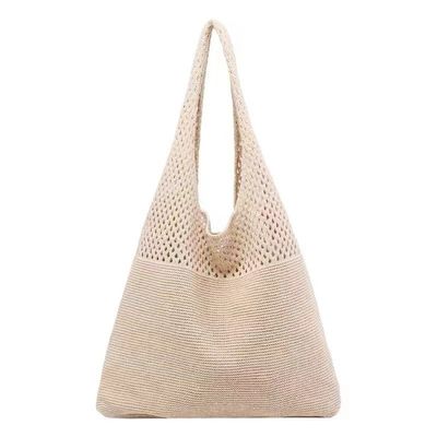 Bolso de hombro femenino de tejido de punto de color personalizado Chic Retro para viajes y salidas