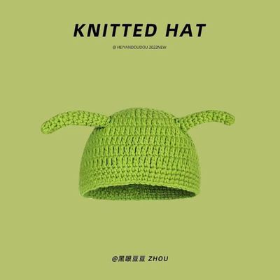 Sombrero unisex para adultos fiesta Balaclava Monstruo Shrek Lana de invierno de punto verde Funny Beanie Skullies Sombrero para hecha a mano