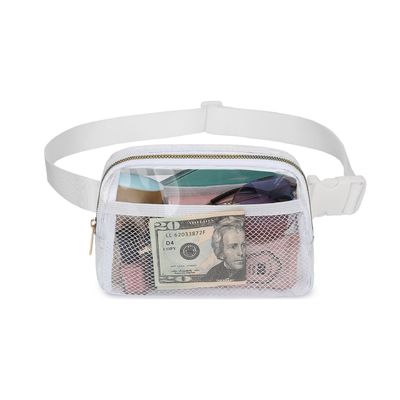 Bolsa de Tote personalizada de cintura inclinada y transparente para deportes al aire libre