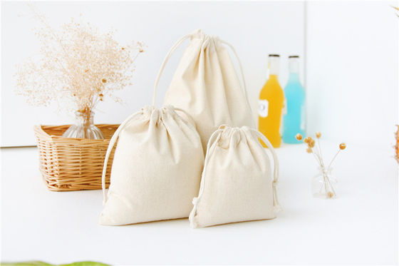 OEM / ODM aceptado Logotipo personalizado Impreso Bolso de lienzo de algodón con cuerdas para regalo ecológico