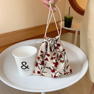 Logotipo personalizado Impresión de lienzo de algodón de joyería bolso de tirador de cordones bolsa de zapatos para el estilo de moda