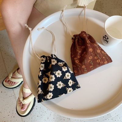 Logotipo personalizado Impresión de lienzo de algodón de joyería bolso de tirador de cordones bolsa de zapatos para el estilo de moda