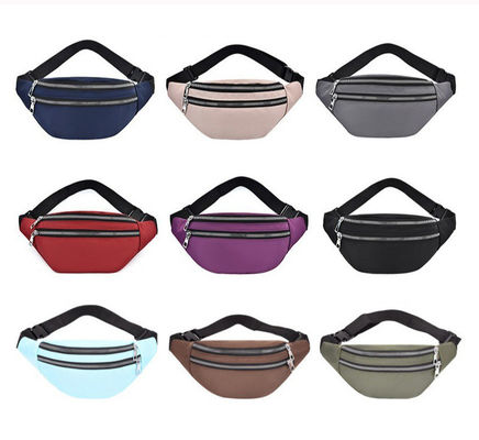 Bolso de cinturón de nylon de mujer a medida, impermeable, cuerpo cruzado, cintura con material.