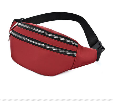 Bolso de cinturón de nylon de mujer a medida, impermeable, cuerpo cruzado, cintura con material.
