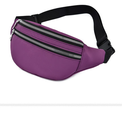 Bolso de cinturón de nylon de mujer a medida, impermeable, cuerpo cruzado, cintura con material.