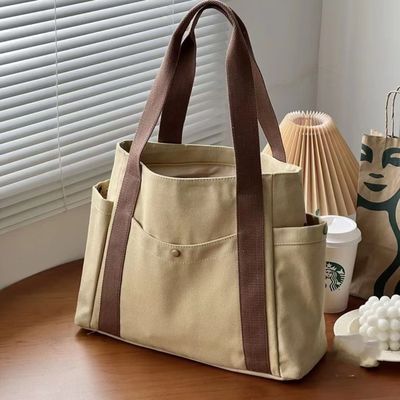 Vida escolar diaria Bolsas personalizadas de lienzo de color grande para hombres y mujeres