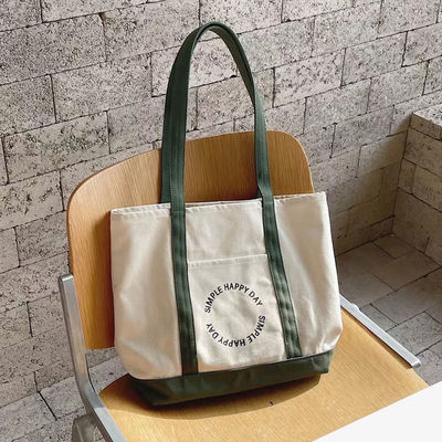 Vida escolar diaria Bolsas personalizadas de lienzo de color grande para hombres y mujeres